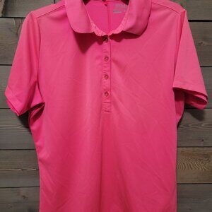 Bright Pink Shirt Womens Nike Golf Polo XL